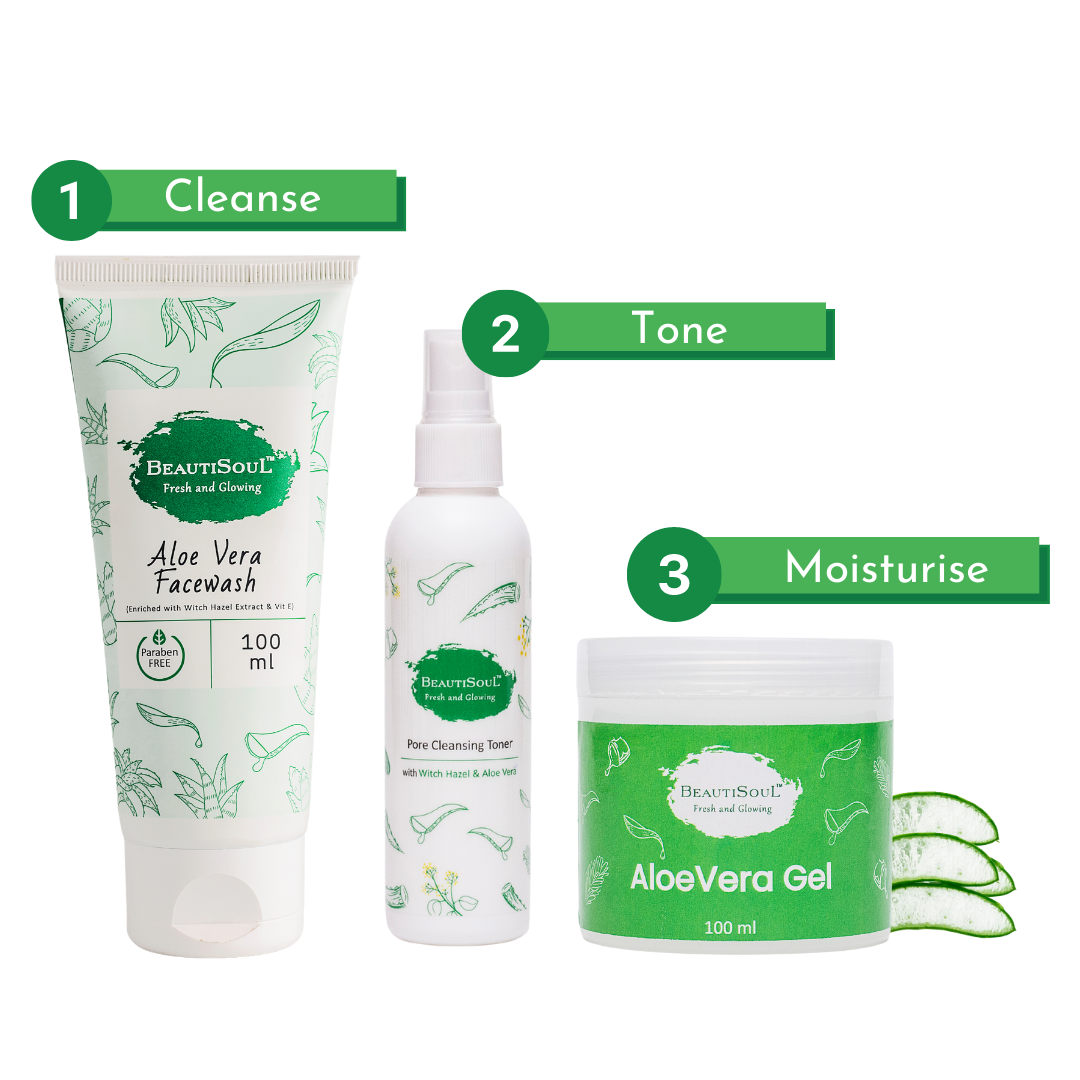 Beautisoul Aloevera Cleanse-Tone-Moisturize Kit  (100 ml x 3)