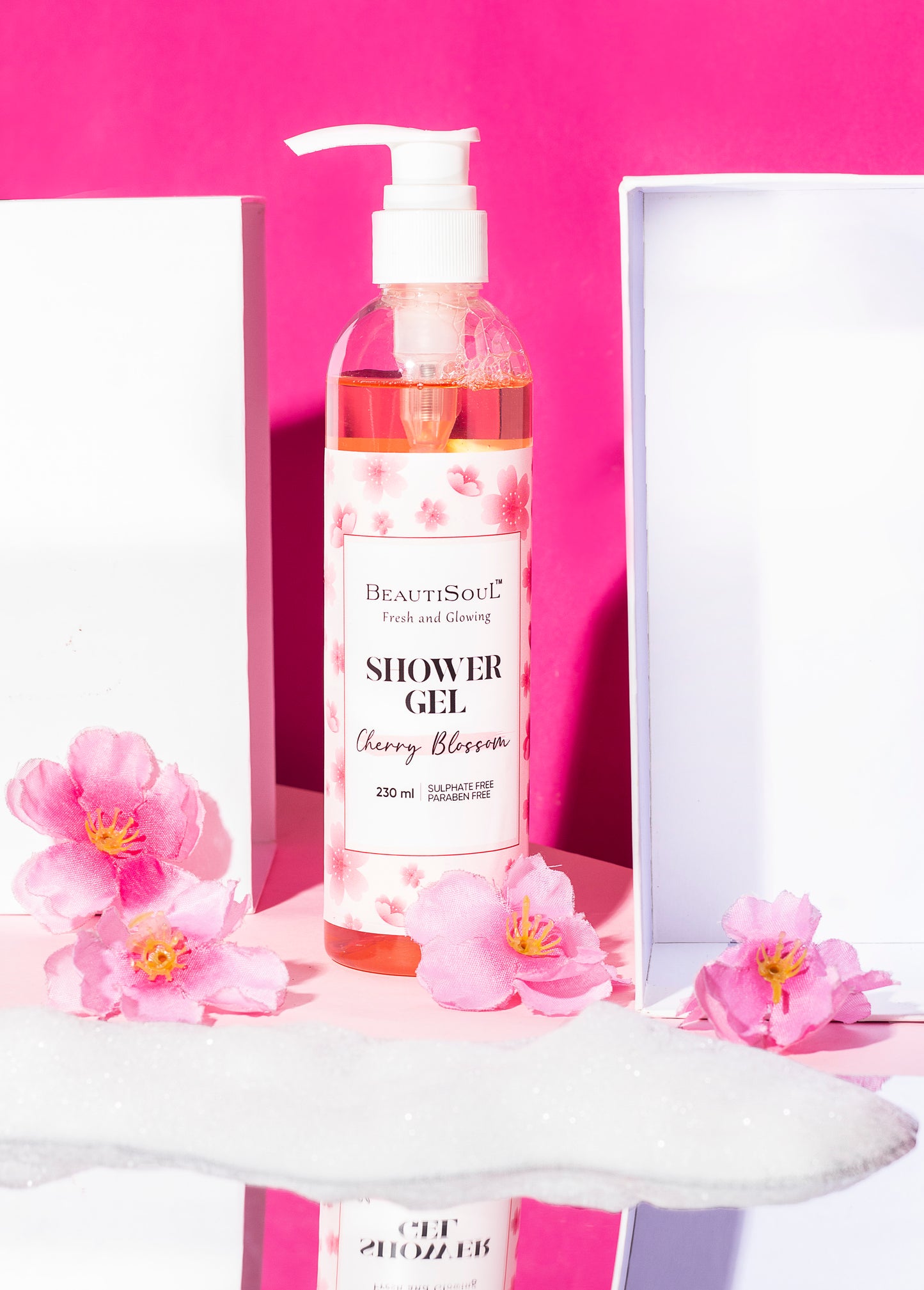 Beautisoul Cherry Blossom Shower Gel | Paraben and Sulfate Free Shower Gel with Natural Extracts for All Day Hydration - 230 ml