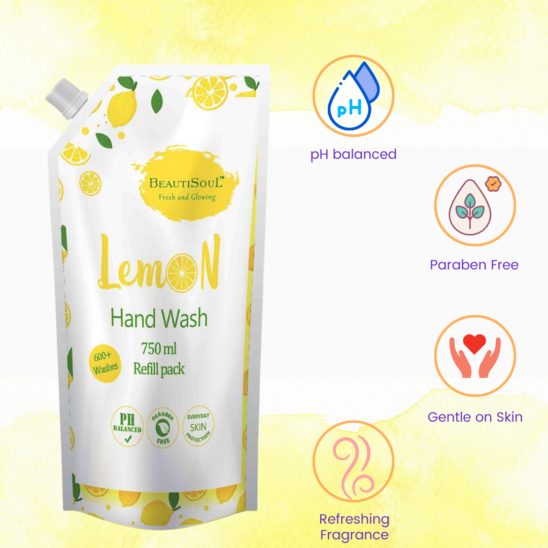 Beautisoul Lemon Hand wash Refill Pouch - 750 ml