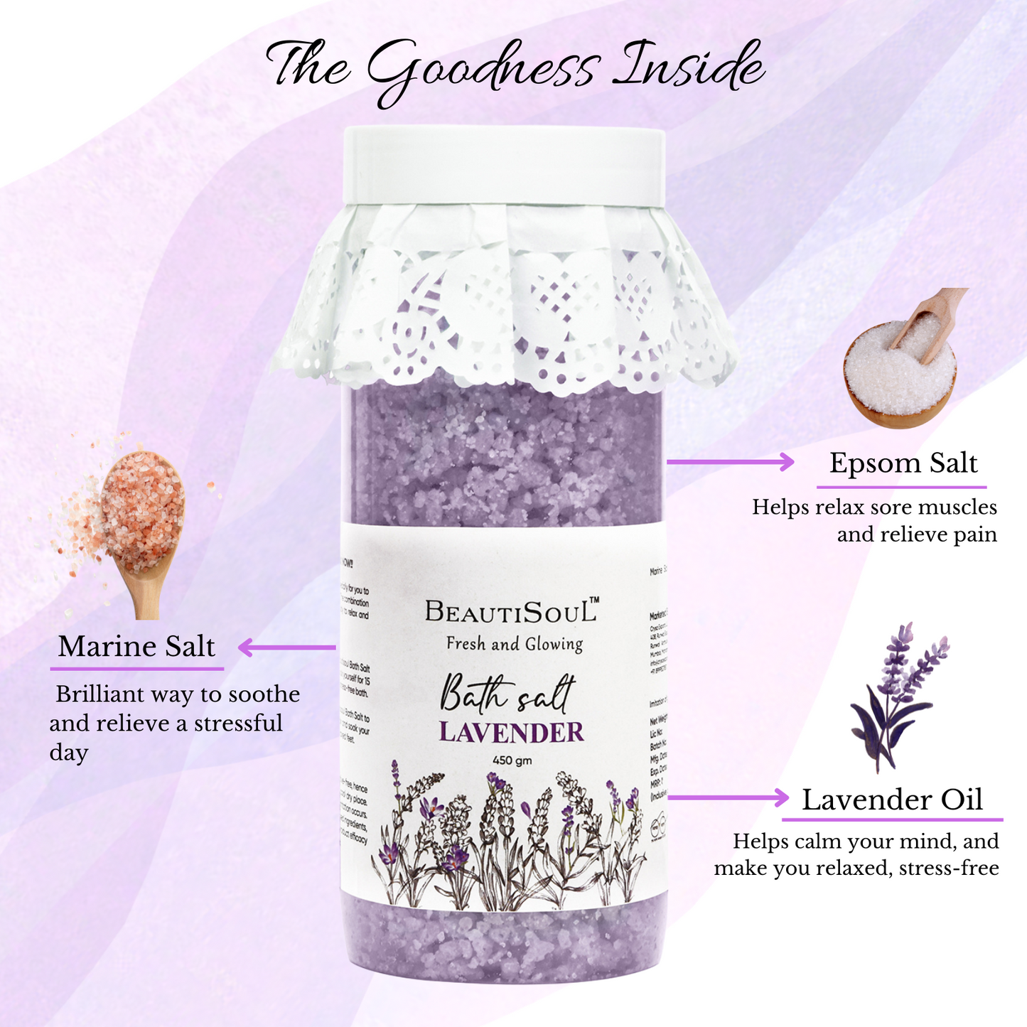 Beautisoul Lavender Bath Salt 450 g